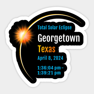 Georgetown Texas Tx Total Solar Eclipse 2024 1 Sticker